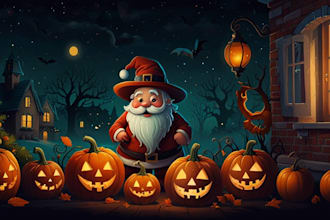 draw christmas and halloween illustrations