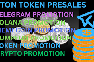 do crypto telegram promotion, sellout your solana memecoin token to 100x holder