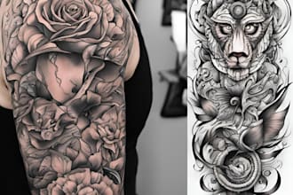 create a tattoo design of tattoo sleeve