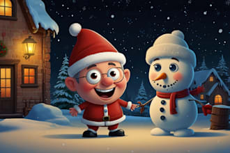 draw your group christmas, holiday funny cartoon