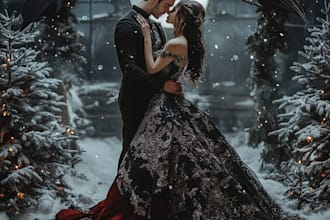 create a unique christmas couple portrait