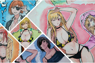 create digital anime art and nsfw character illustration