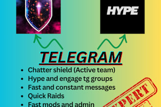 be your telegram moderator, setup telegram group and hype meme coin to pump sale