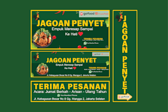 to make a banner design according to your needs
