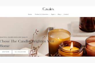 design candle shopify store fragrance candle website lighting store label design