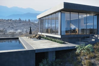 remodel exterior design, apartment environment, landscape rendering, residential