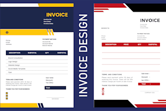 do professional invoice design, PDF template, xero and quote