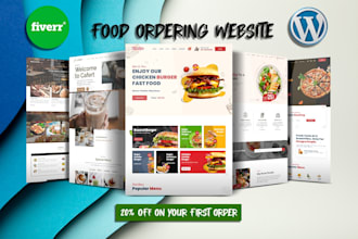 create a food ordering website, cafe, bakery, food or restaurant website