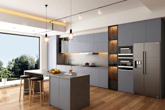 do kitchen bathroom interior design modern 3d rendering