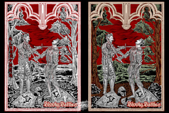 create dark art medieval detailed hand drawn illustration