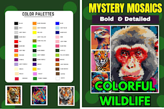 create mystery mosaic color by number of color book for adult and children