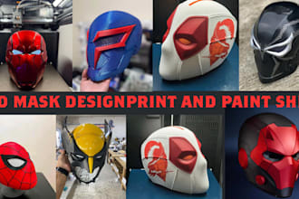 sculpt custom 3d mask print and paint 3d helmet wearable cosplay 3d printed mask