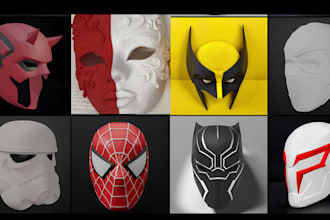 3d print and paint 3d mask custom 3d helmet cosplay 3d armor 3d props design
