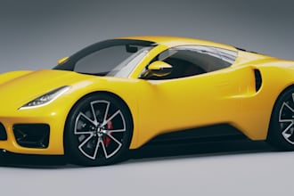 custom car design, 3ds max render, convertible car interior, gta game car model