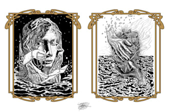 draw surreal artistic line art illustration