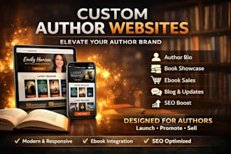 build modern book author or ebook author website