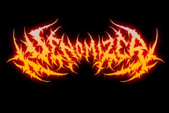 draw a detailed, brutal metal band logo