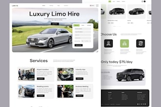design an attractive limousine website, chauffeur , taxi booking website