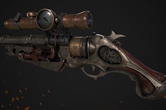model stylized 3d guns for print or games