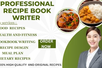 be self help book writer, high quality recipes for  food recipe, cookbook, vegan