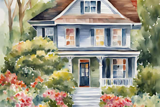 create home portrait watercolor art from photo