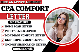 audit financial statement US CPA mortgage comfort letter income verification