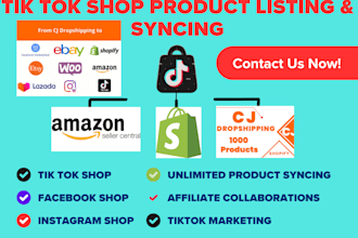 do tik tok shop listing, sync shopify, tiktok video ads, influencer marketing