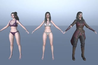 mixamo 3d character model,metahuman 3d character,rig 3d nsfw character animation