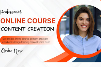 create online course content creation workbook design training manual voice over