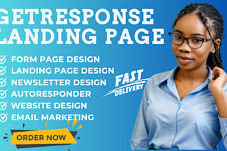 getresponse landing page, one page website, lead capture page, form page, zoho