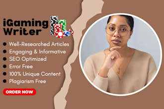 write seo optimized igaming articles for your blog and website