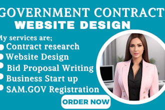 write and design government contract website and capability statement