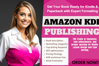 professional self publish amazon kdp book formatting for kindle, ebook and print