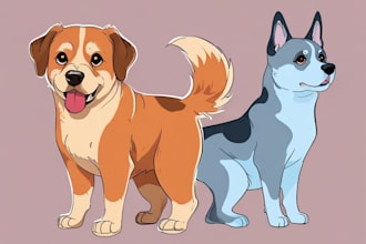 draw pet portrait into cartoon vector