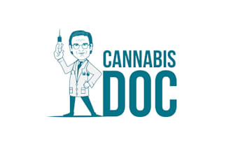 design minimalist cannabis cartoonist logo