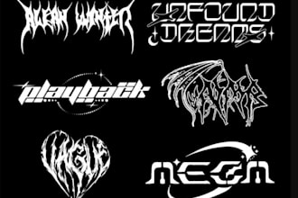 draw heavy metal, black metal, death metal font band logo