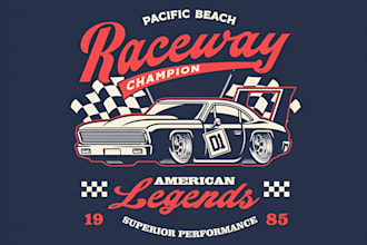 do vintage auto detailing automotive car racing logo design for your business