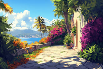 create a environment concept art landscape design