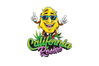 design cool hip cartoon cannabis logo