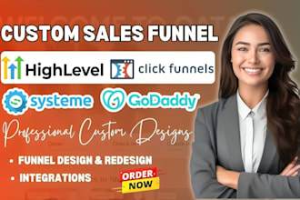 build edit systeme io sales funnel, gohighlevel, funnelish landing page design