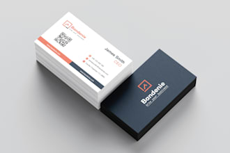do modern business card design with qr code