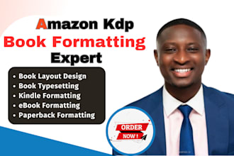 format kindle ebook, book typesetting, book layout design, amazon kdp publishing
