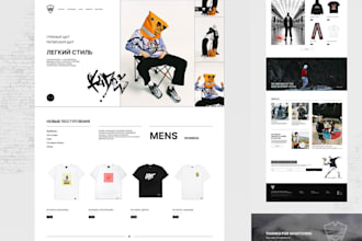 design stunning streetwear website, clothing store, fashion dropshipping website