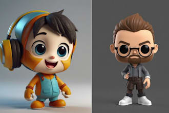 design 3d mascot character toy model avatar funko action figure for 3d printing