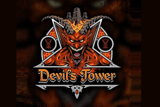 design awesome devil tower game logo