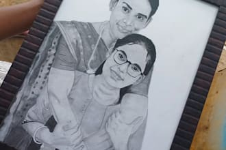do hand draw realistic pencil potrait