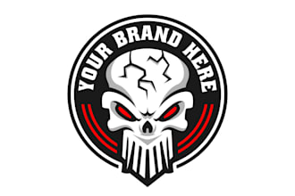design high quality skull logo with creative concept