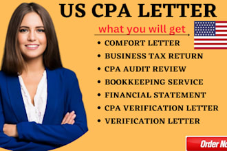 review financial statements, audit financial US CPA,  sign CPA letter, reporting
