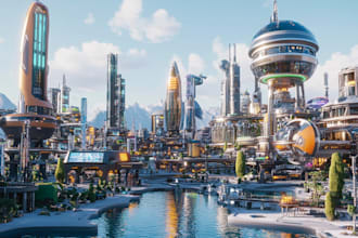 make a cyberpunk futuristic city illustration