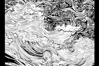create catchy free hand line illustrations of your choice